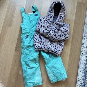 Patagonia jacket and snow bibs
